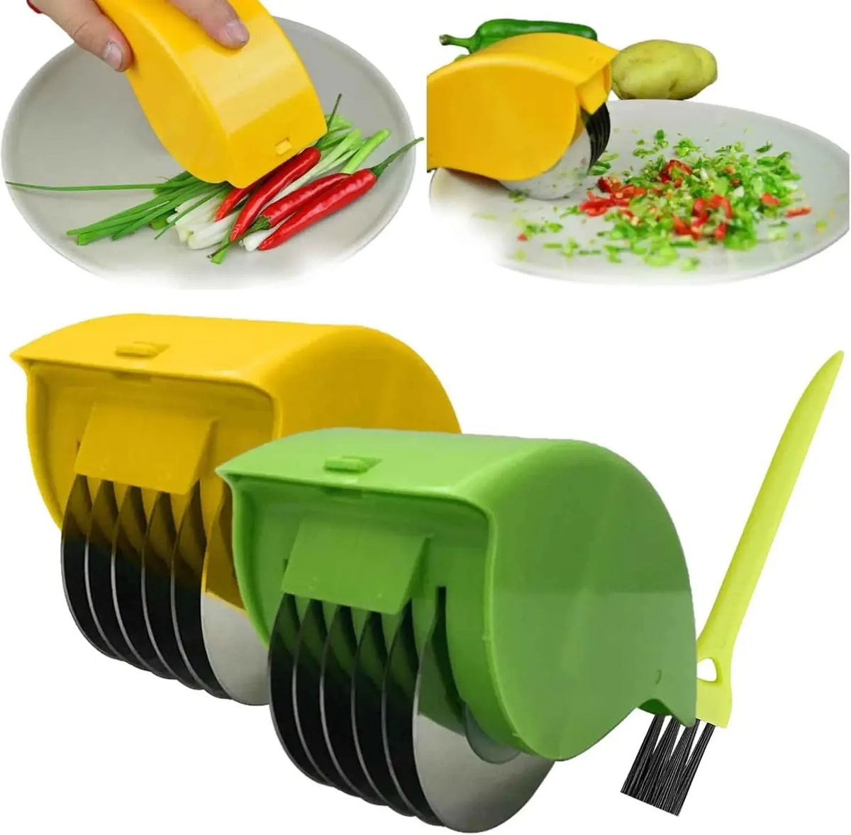 Multi-Blade Manual Vegetable Roller Chopper