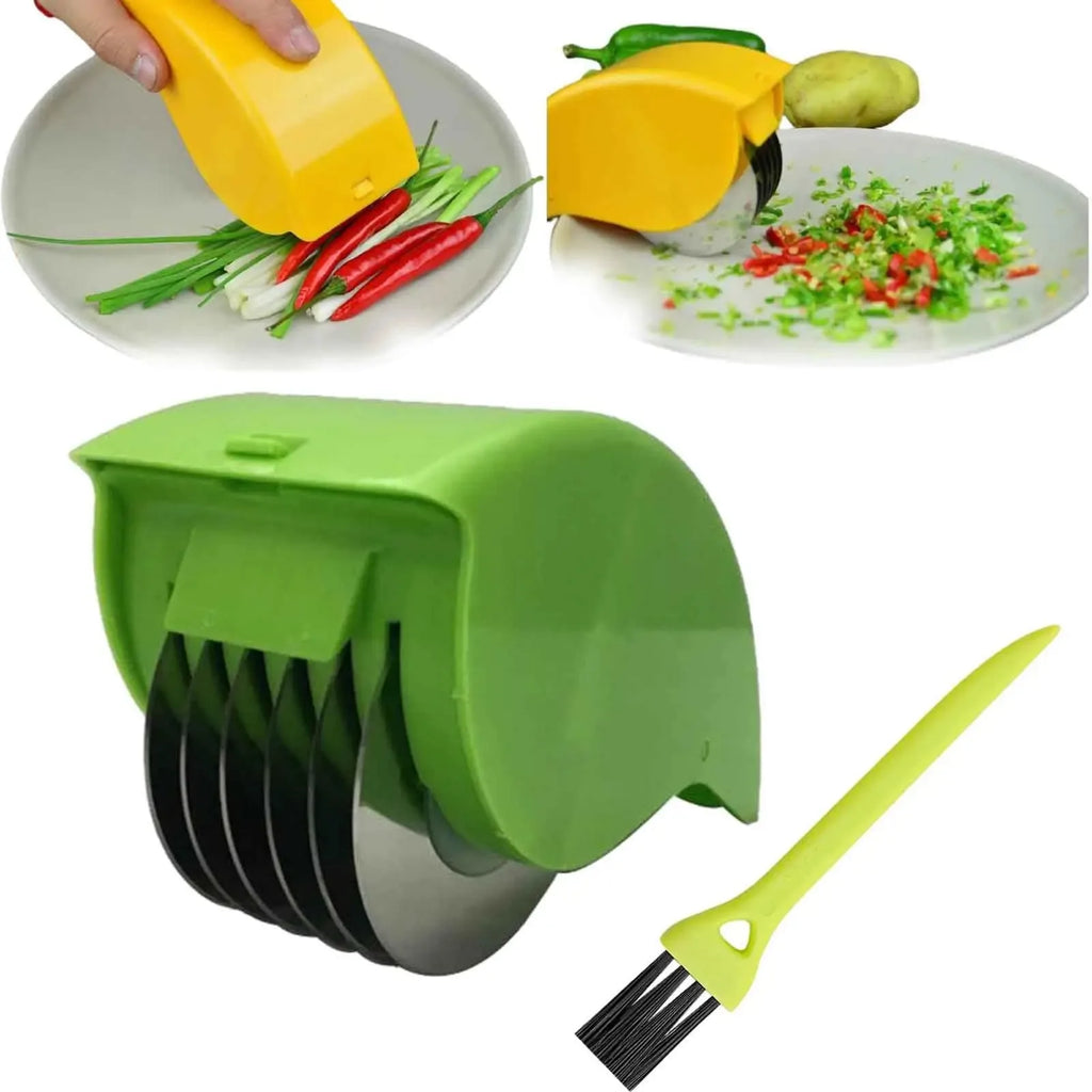 Multi-Blade Manual Vegetable Roller Chopper