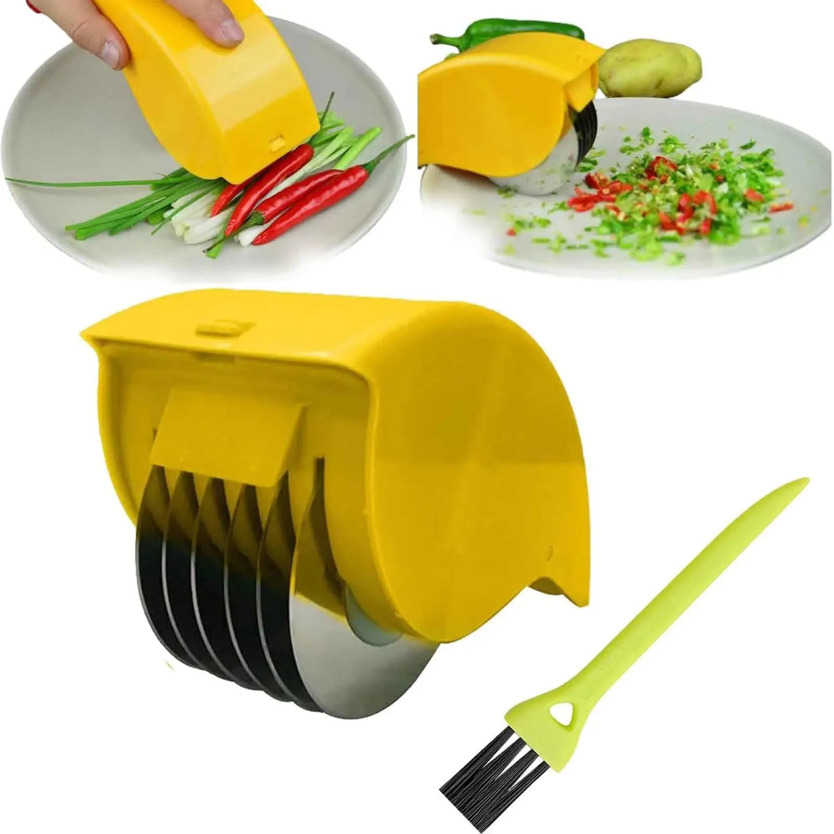 Multi-Blade Manual Vegetable Roller Chopper